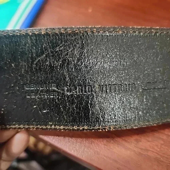 WOMENS Vintage Leather Big buckle belt - Picture 7 of 15